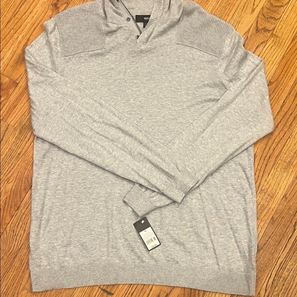 Mossimo Men's Gray Mock Neck, Zip Sweater Size XL